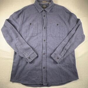 Quiksilver Waterman Shirt Men's‎ L Blue Navy Thick Long Sleeve Pocket Collection